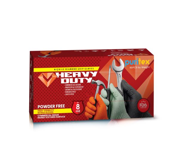 Nitrile Powder Free Diamond Grip Glove - Black